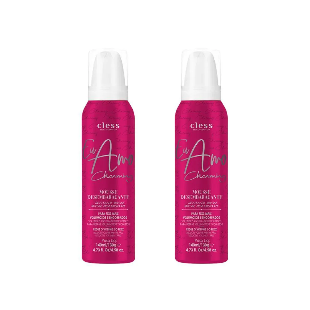 MOUSSE CHARMING DESEMBARAçANTE CLESS 140ML - KIT C/2UN