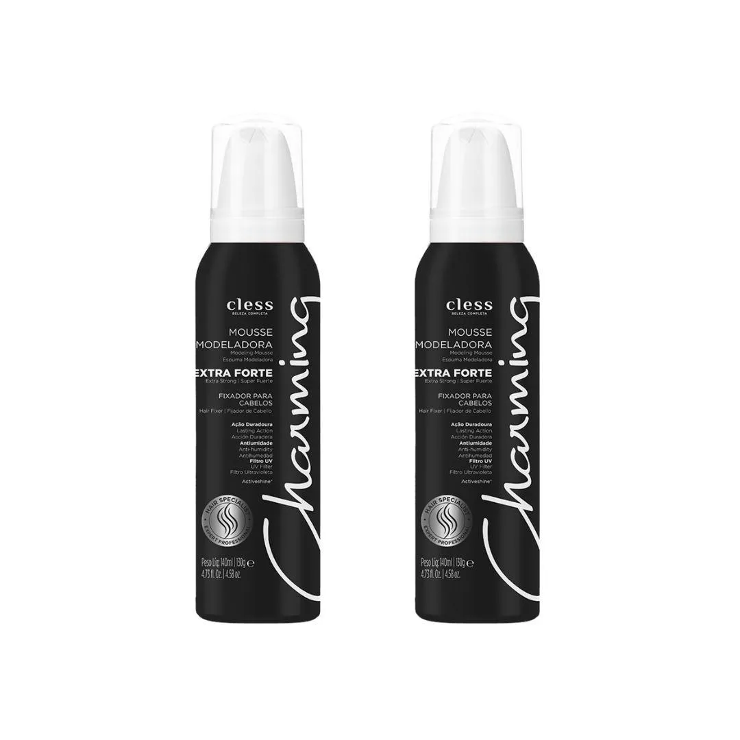 MOUSSE CHARMING EXTRA FORTE 140ML - KIT C/2UN