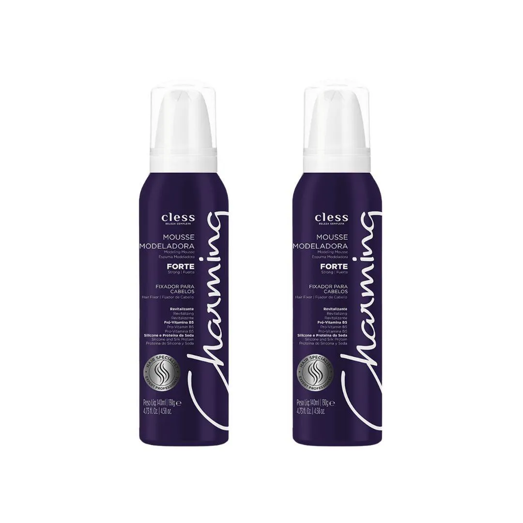 MOUSSE CHARMING FIXADOR FORTE 140ML - KIT C/2UN