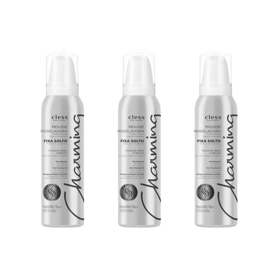 MOUSSE CHARMING NORMAL FIXADOR SOLTO 140ML - KIT C/3UN