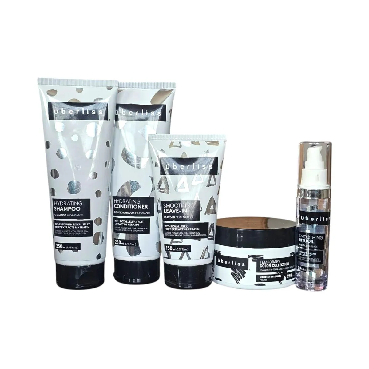 KIT AVLON UBERLISS HYDRATING - SHAMPOO 250ML + CONDICIONADOR 250ML + SMOOTHING LEAVE-IN 150ML + MáSCARA OBSIDIAN 250G