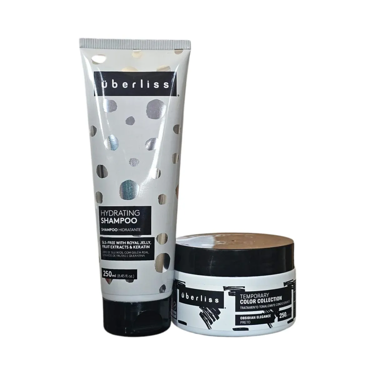 KIT AVLON UBERLISS HYDRATING - SHAMPOO 250ML + MáSCARA TEMPORARY OBSIDIAN ELEGANCE 250G
