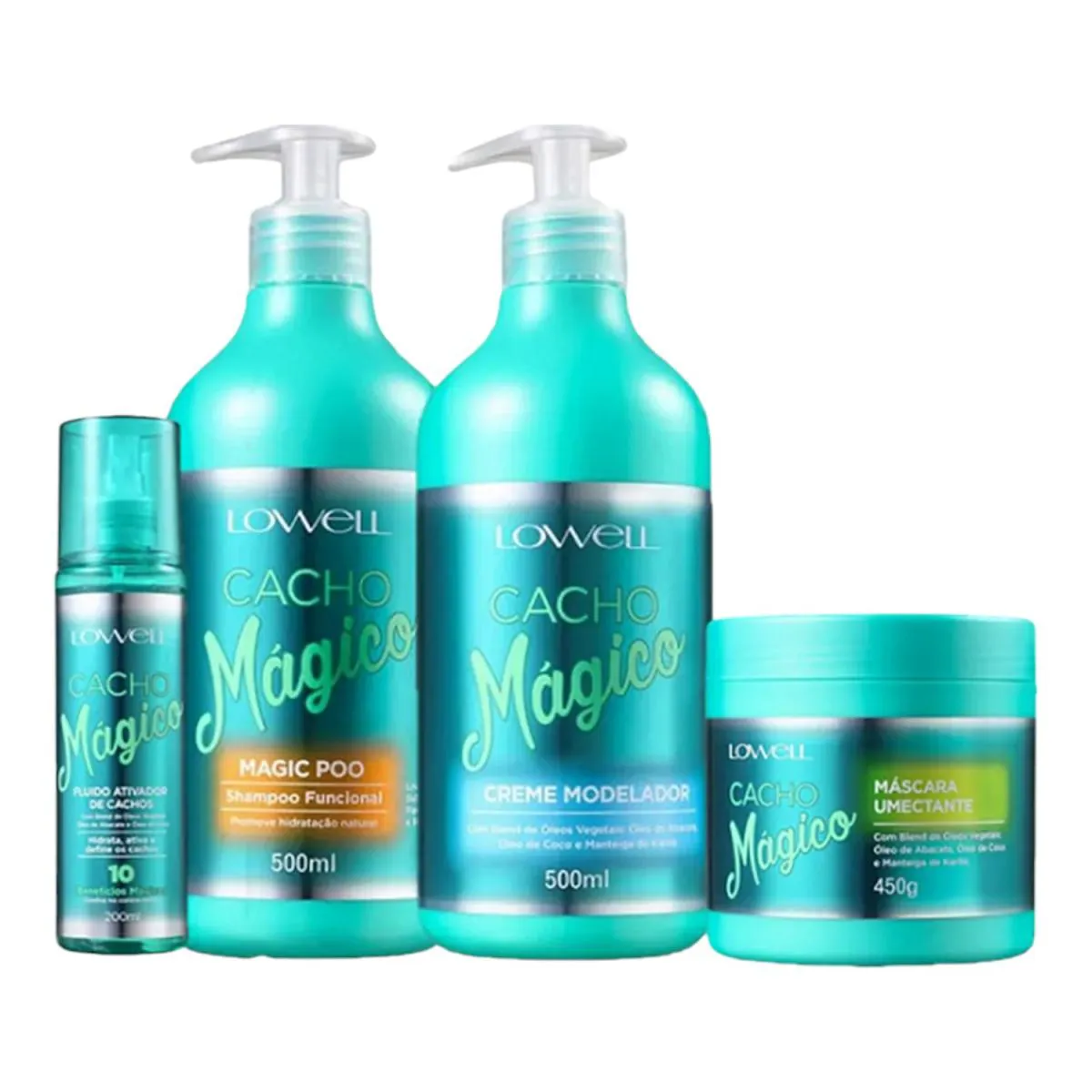 KIT LOWELL CACHO MáGICO CACHOS PERFEITOS SALãO (4 PRODUTOS)