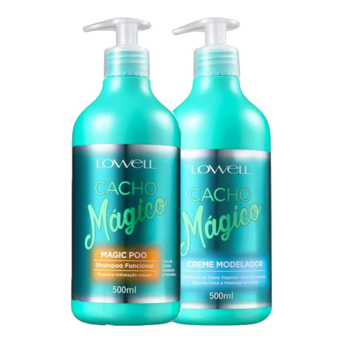 KIT LOWELL CACHO MáGICO SHAMPOO 500ML + MODELADOR DE CACHOS 500ML