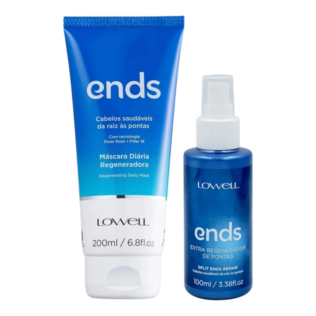 KIT LOWELL ENDS REGENERADOR MáSCARA 200ML + REPARADOR 100ML