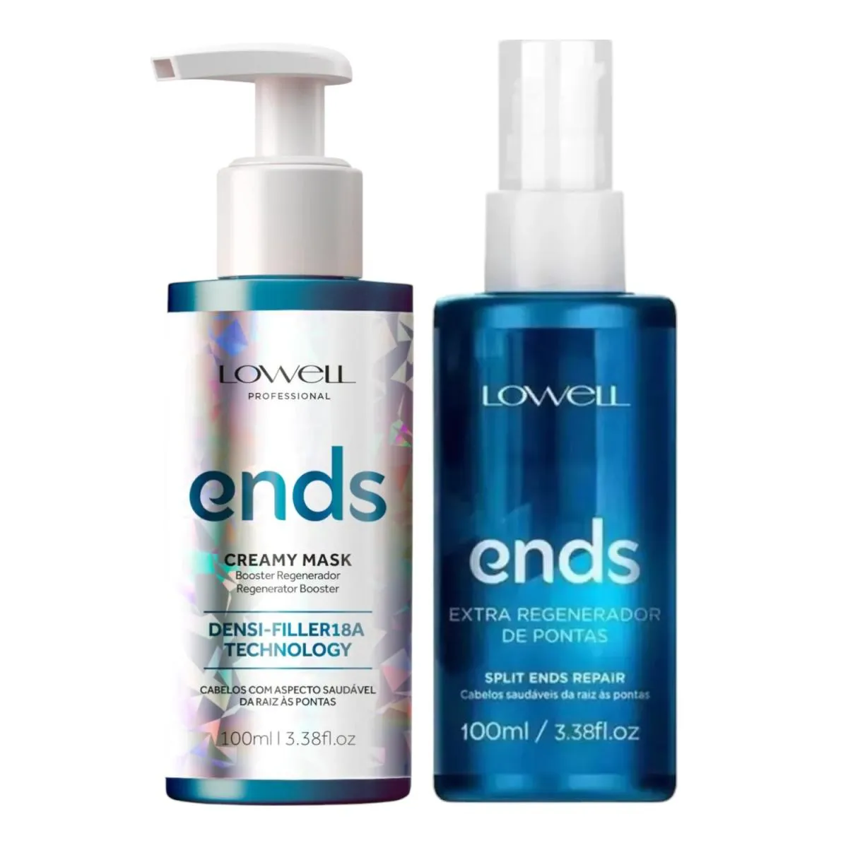 KIT LOWELL ENDS REGENERADOR REPARADOR 100ML + BOOSTER 100ML