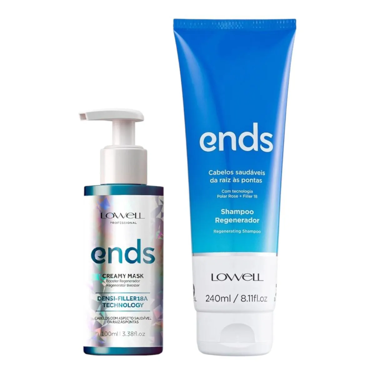 KIT LOWELL ENDS REGENERADOR SHAMPOO 240ML + BOOSTER 100ML
