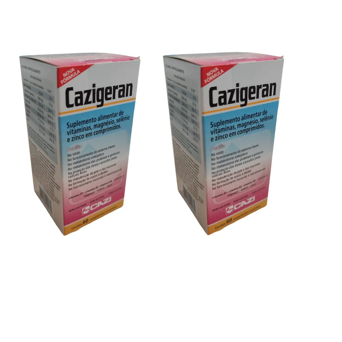 KIT 02 SUPLEMENTO ALIMENTAR VITAMINA CAZIGERAN 60 CPR – CAZI