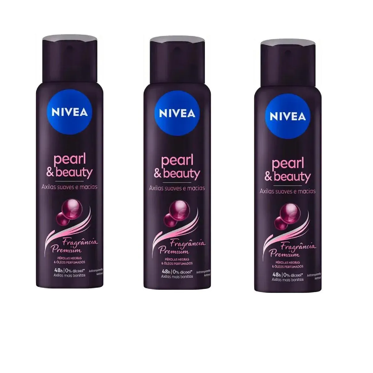 KIT 03 DESODORANTE PEARL & BEAUTY PREMIUM 150ML - NIVEA