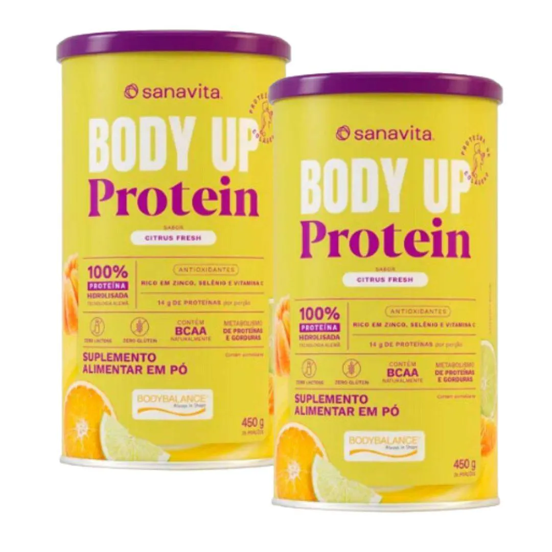 KIT 2X - BODY UP PROTEIN - 100% HIDROLISADO - BODYBALANCE - CITRUS FRESH - 450G - SANAVITA