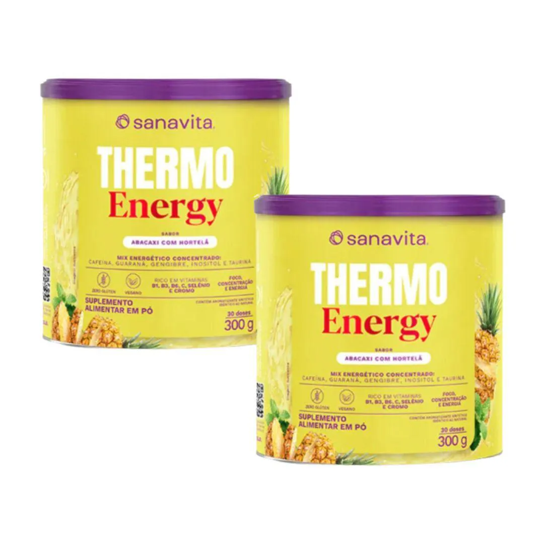 KIT 2X - THERMO ENERGY 300G - SANAVITA SABOR:ABACAXI E HORTELã