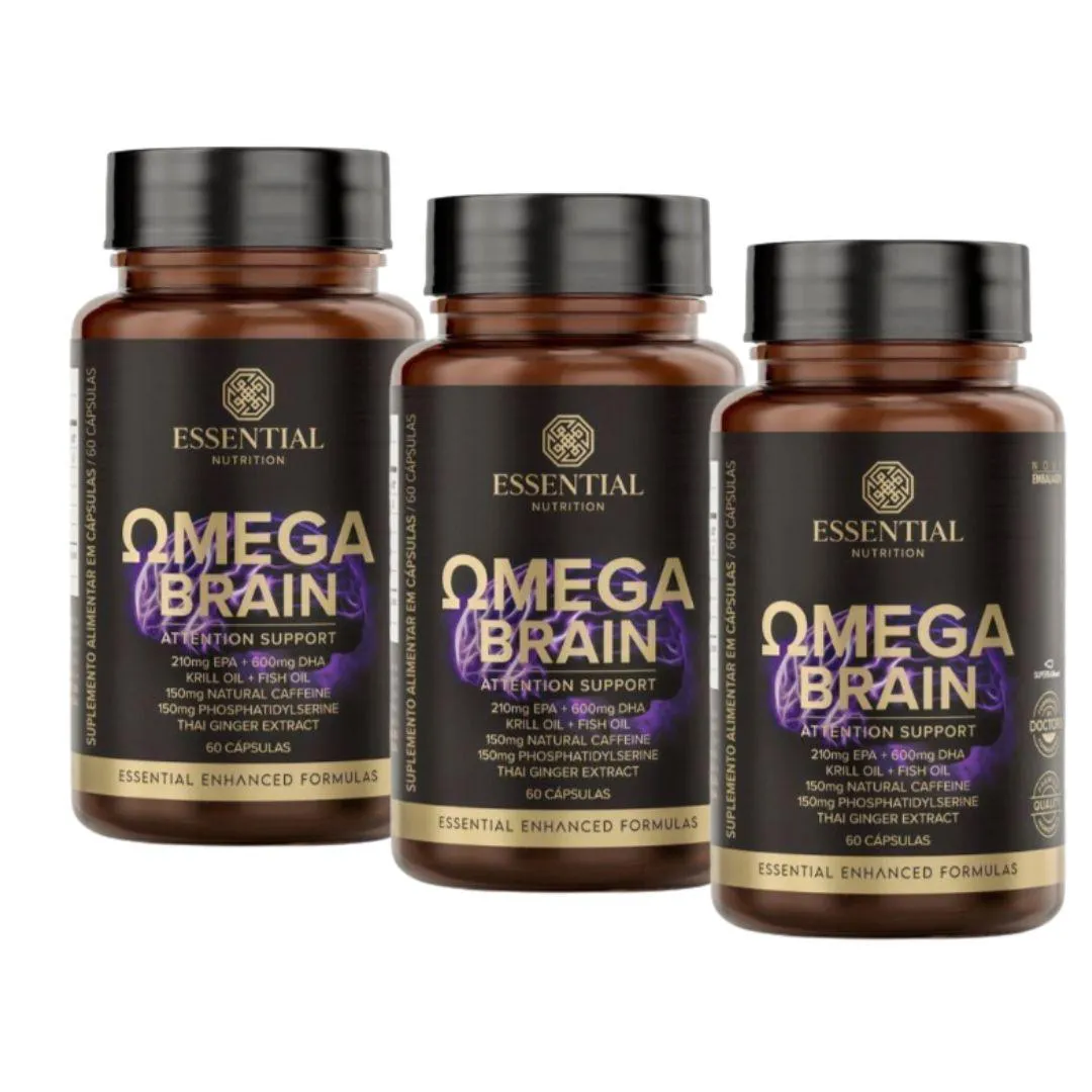 KIT 3X OMEGA BRAIN -  (60 CAPS) - ESSENTIAL NUTRITION