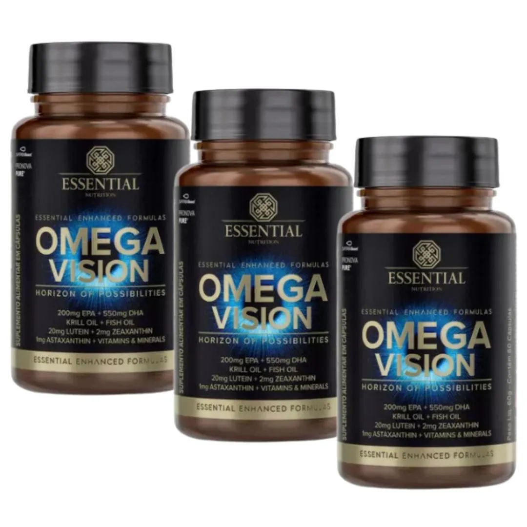KIT 3X OMEGA VISION (ÔMEGA 3 + KRILL OIL) 60 CAPSULAS - ESSENTIAL NUTRITION