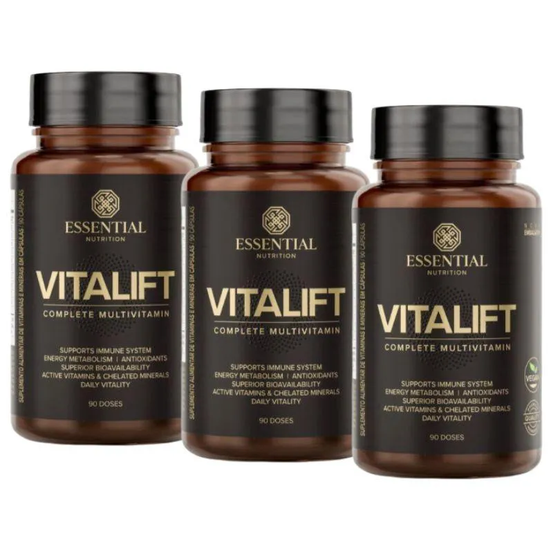 KIT 3X VITALIFT MULTIVITAMíNICO (90 CAPSULAS CADA) - ESSENTIAL NUTRITION