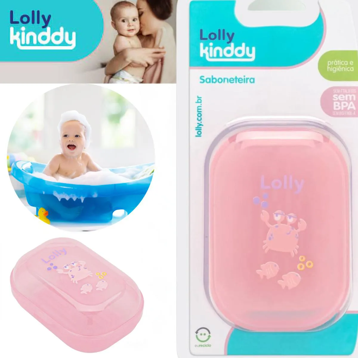 SABONETEIRA BEBê ROSA MENINA OCEANO LOLLY