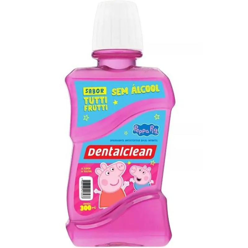 ENXAGUANTE BUCAL INFANTIL ANTISSEPTICO ZERO ALCOOL TUTTI FRUTTI PEPPA PIG DENTALCLEAN 300ML