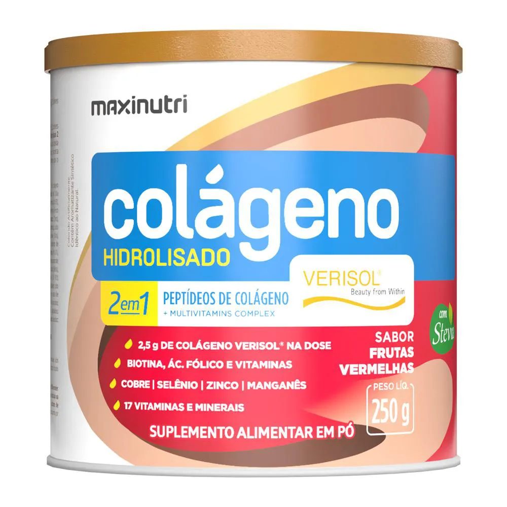 COLAGENO HIDROLISADO VERISOL FRUTAS VERMELHAS 250G MAXINUTRI 1237651 ...