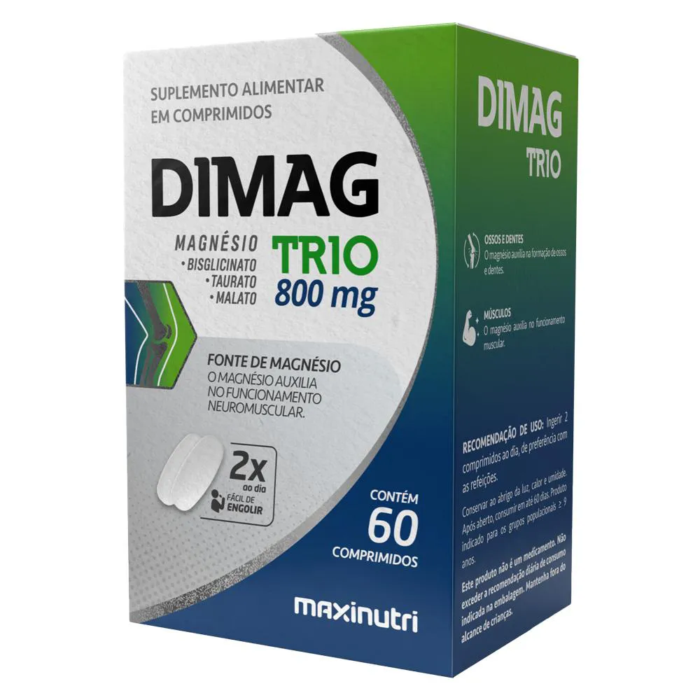 DIMAG TRIO MAGNéSIO BISGLICINATO TAURATO E MALATO 60 CAPS MAXINUTRI
