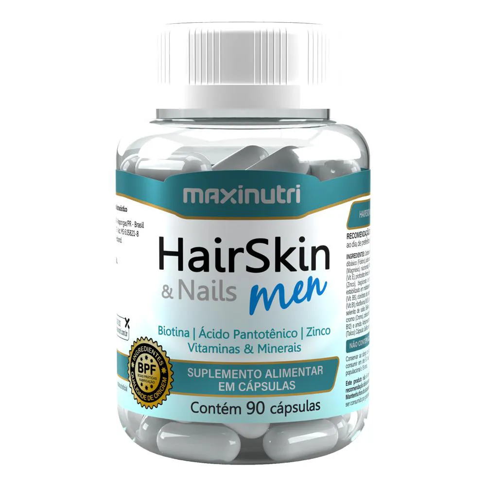 HAIRSKIN MEN VITAMINAS E MINERAIS 90 CAPSULAS MAXINUTRI