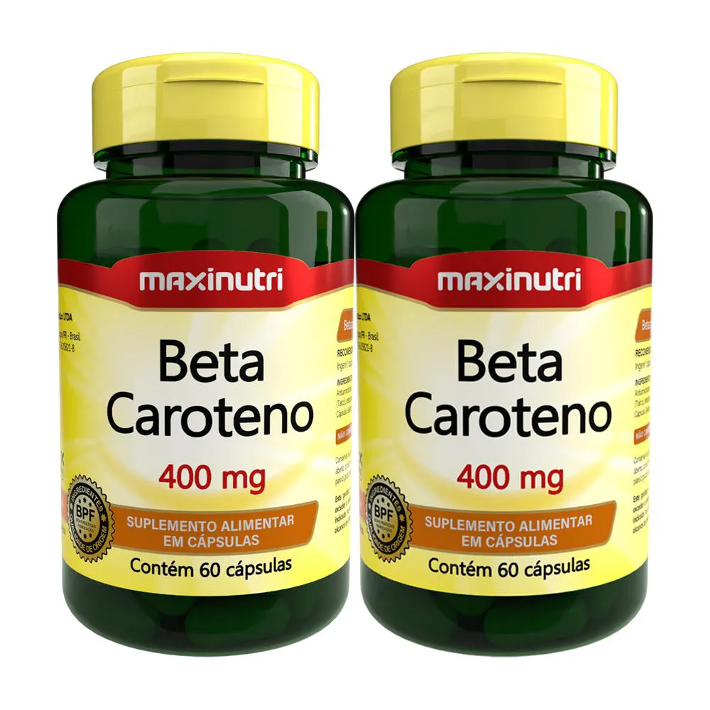 KIT 02 BETA CAROTENO 400MG 60 CáPSULAS MAXINUTRI