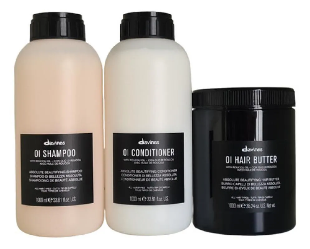 DAVINES OI SHAMPOO + CONDICIONADOR + OI HAIR BUTTER 1000ML