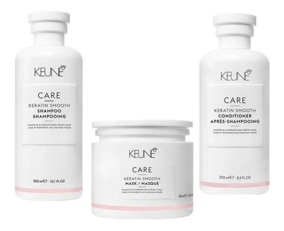 KEUNE SHAMPOO + CONDICIONADOR + MáSCARA KERATIN SMOOTH