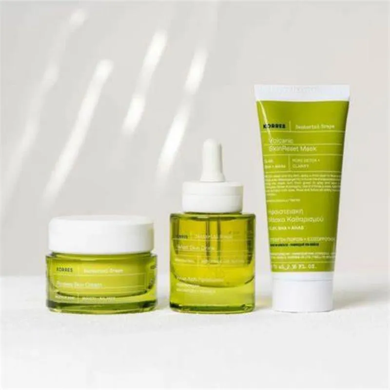 KORRES SERUM + MáSCARA + CREME DE POROS SANTORINI GRAPE