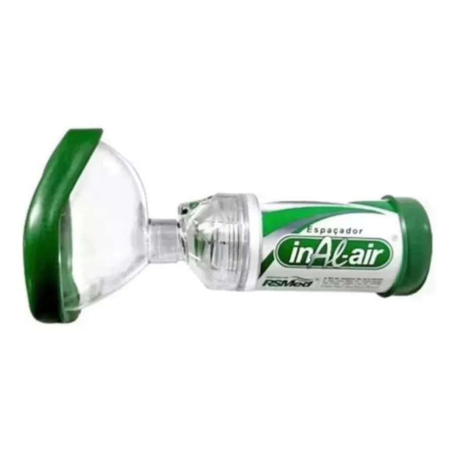 ESPACADOR INALAIR ADOLESCENTE/ADULTO BOMBINHA ASMA ALERGIA TUBO DE ALUMíNIO