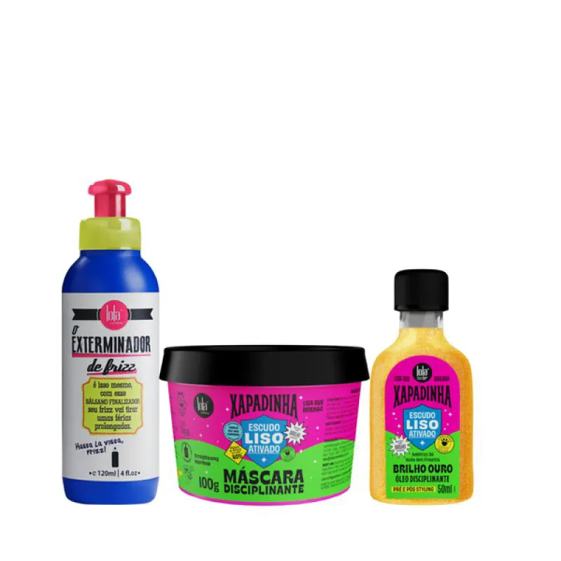 LOLA EXTERMINADOR DE FRIZZ + XAPADINHA MASCARA 100ML + ÓLEO