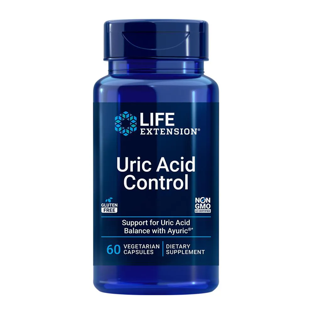 ÁCIDO URIC CONTROLE LIFE EXTENSION 60 CAPS IMPORTADO