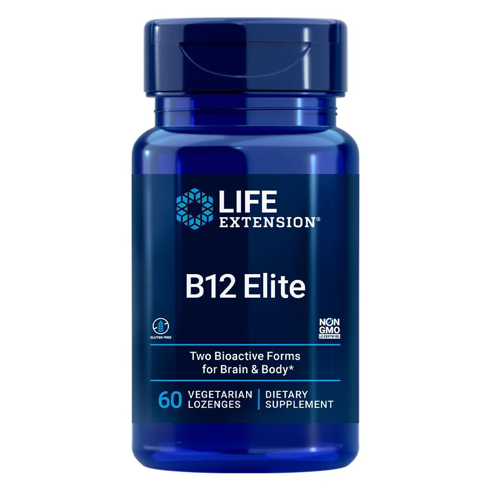 VITAMINA B12 ELITE LIFE EXTENSION 60 PASTILHAS IMPORTADO