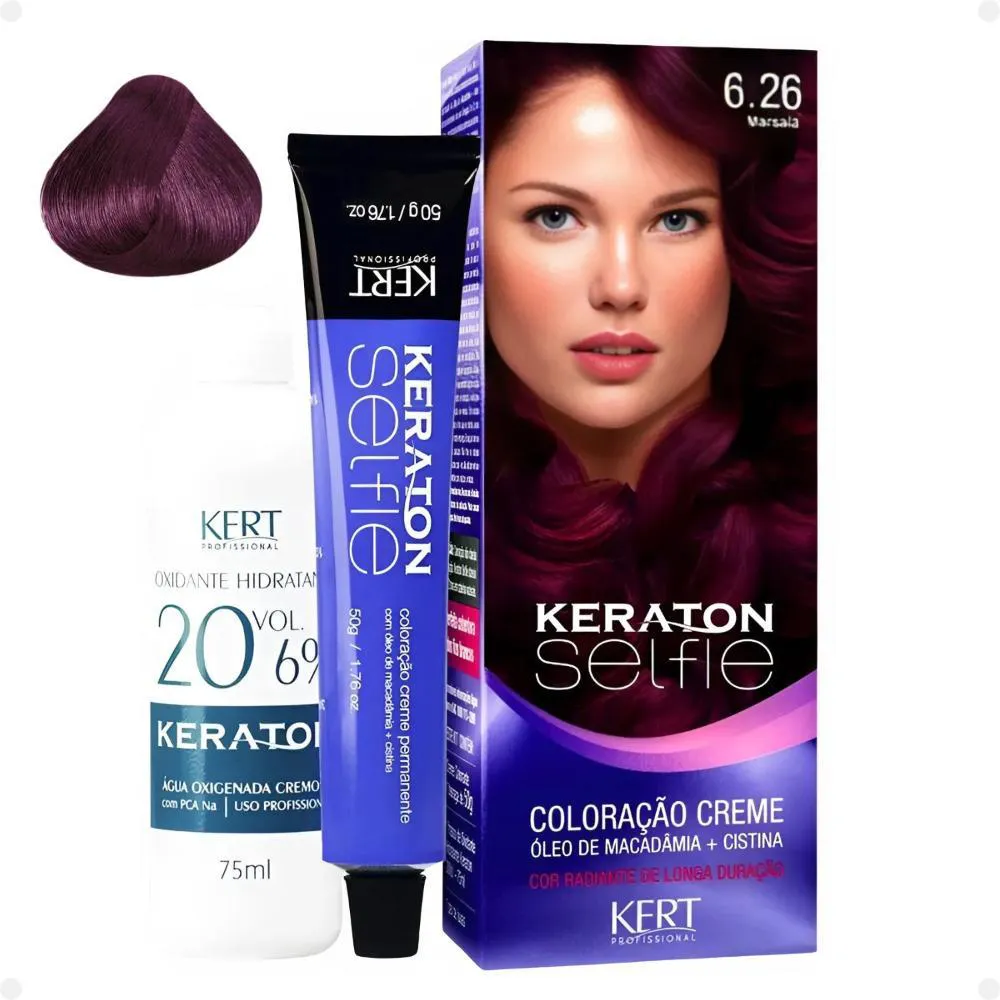 COLORAçãO CREME KERT KERATON SELFIE 6.26 MARSALA