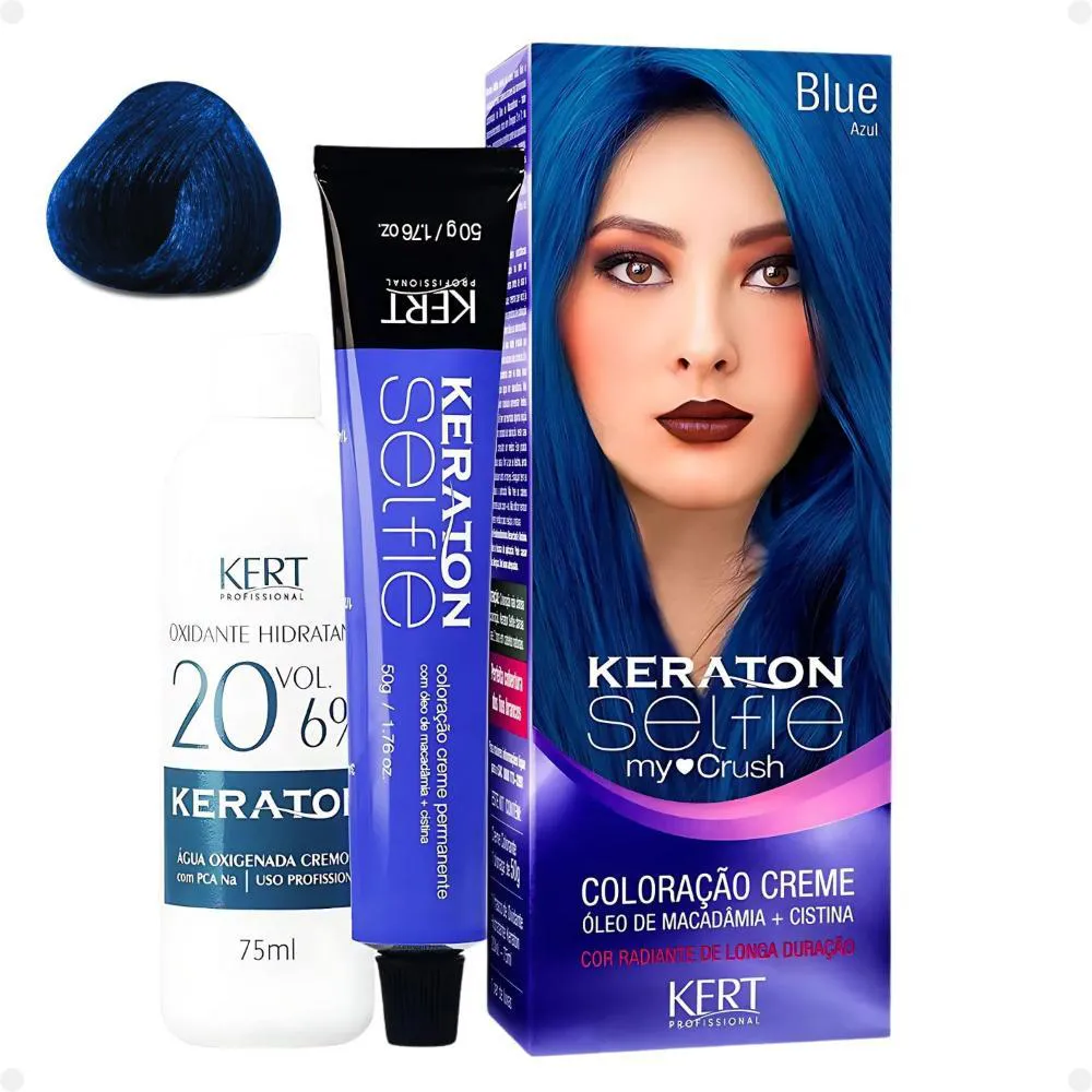 COLORAçãO CREME KERT KERATON SELFIE MY CRUSH BLUE