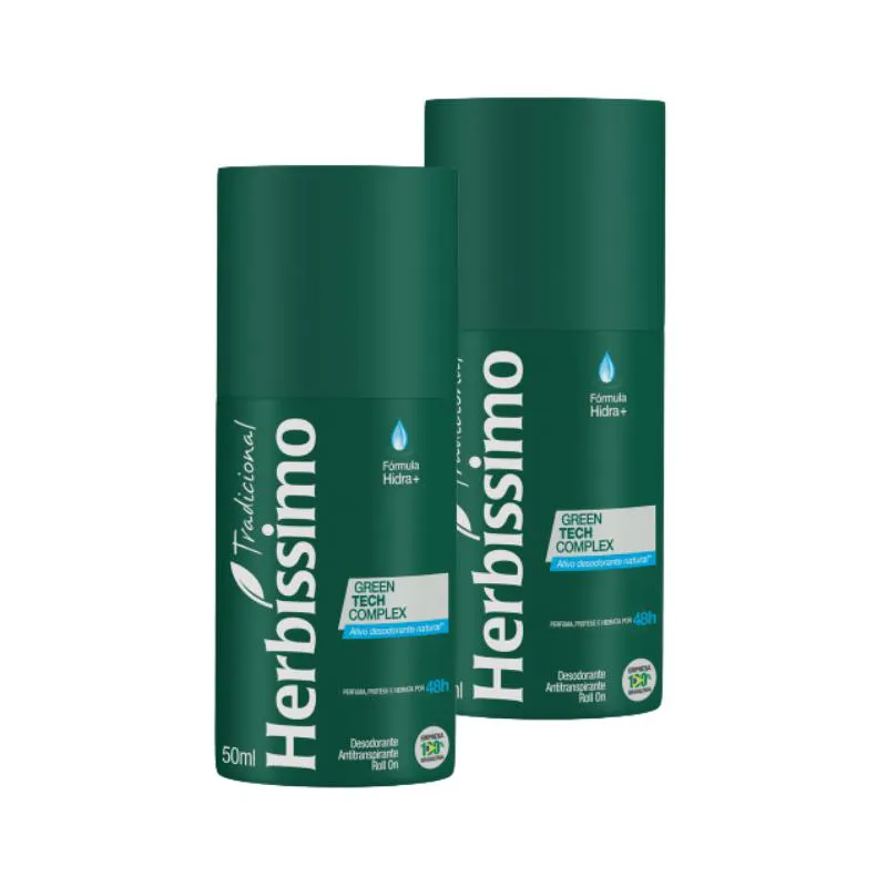 KIT DESODORANTE ROLL-ON HERBíSSIMO TRADICIONAL 50ML - 2 UNIDADES