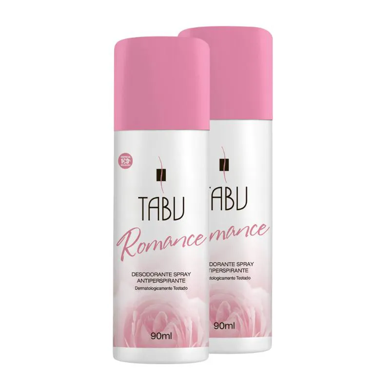 KIT DESODORANTE SPRAY TABU ROMANCE 90ML - 2 UNIDADES