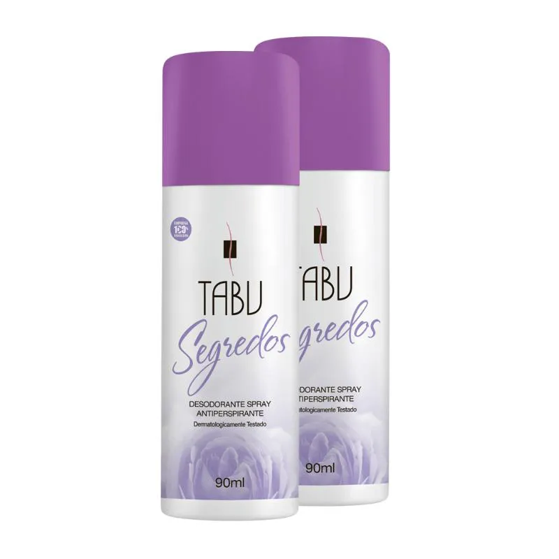 KIT DESODORANTE SPRAY TABU SEGREDOS 90ML - 2 UNIDADES