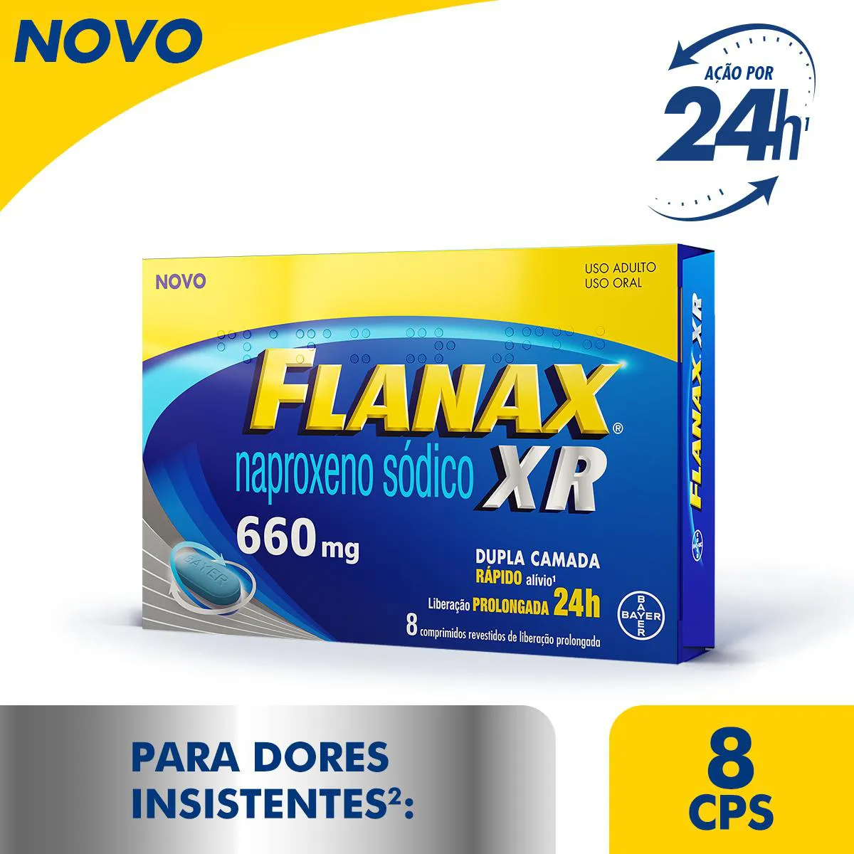 Flanax XR 660mg 8 Comprimidos: Veja preço e para que serve | Drogasil