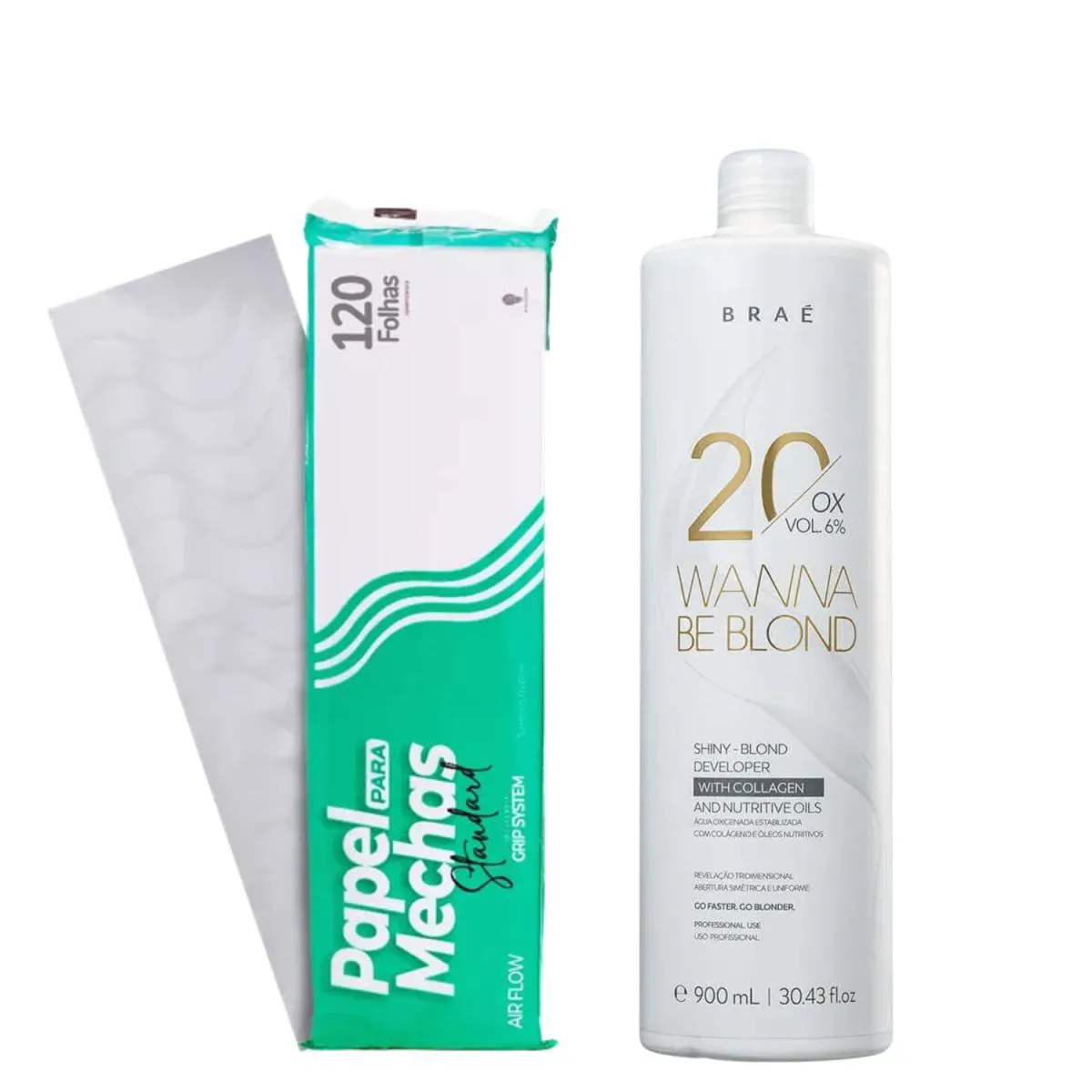BRAé KIT WANNA BE BLOND + PAPEL PARA MECHA 11X47 120 FOLHAS