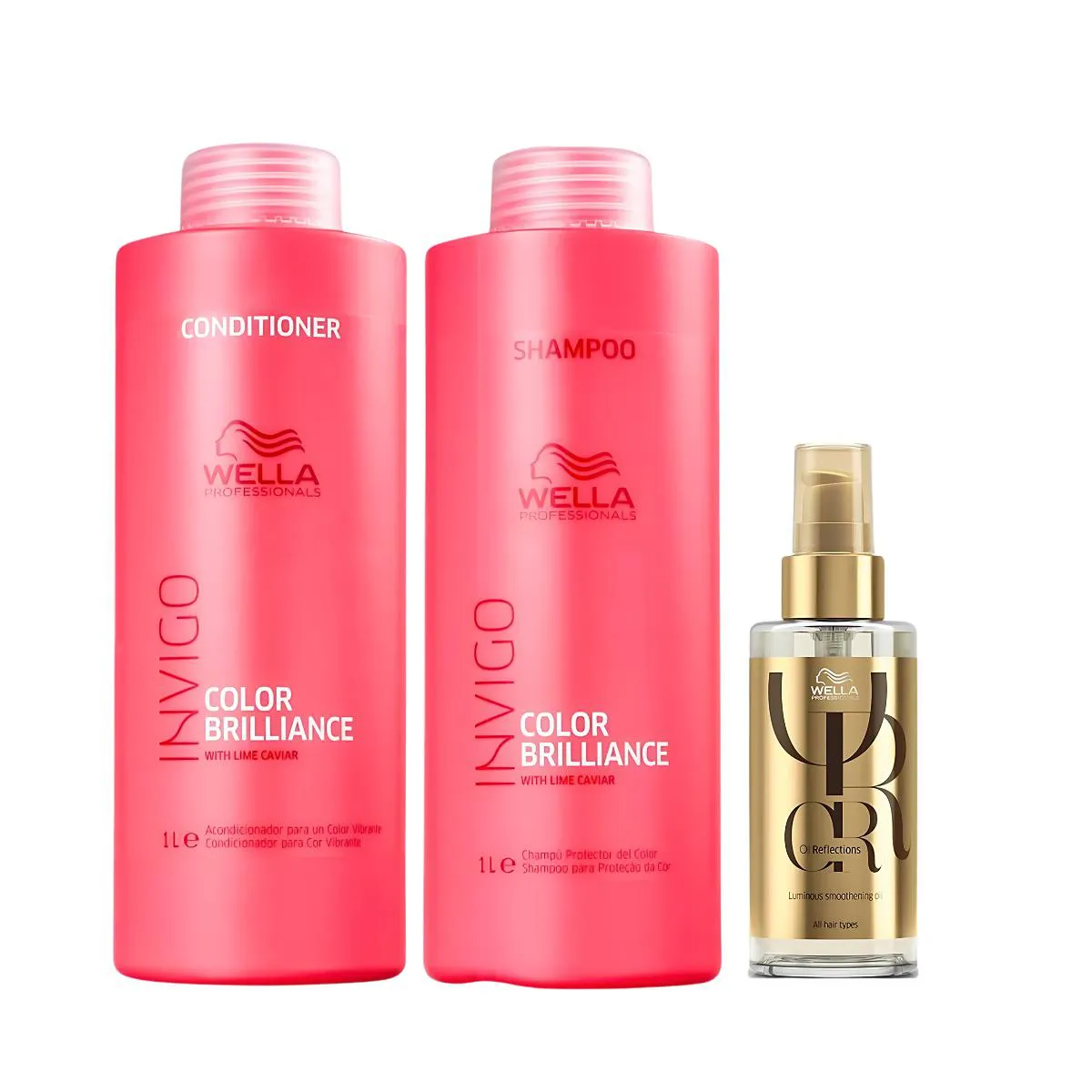 WELLA KIT INVIGO BRILLIANCE SHAMPO 1L + COND 1L + ÓLEO 100ML