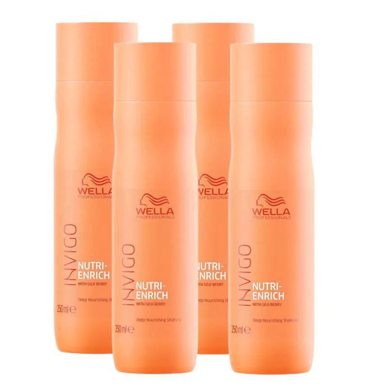 WELLA KIT NUTRI ENRICH NUTRIçãO SHAMPOO 250ML (4 UNIDADES)