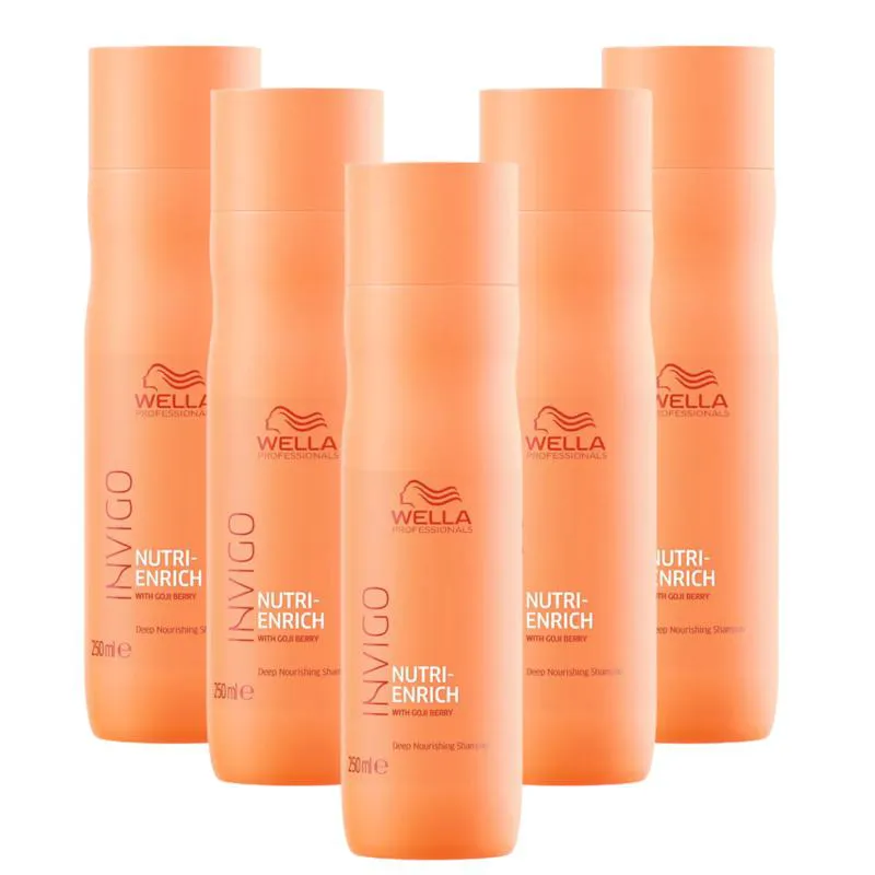 WELLA KIT NUTRI ENRICH NUTRIçãO SHAMPOO 250ML (5 UNIDADES)