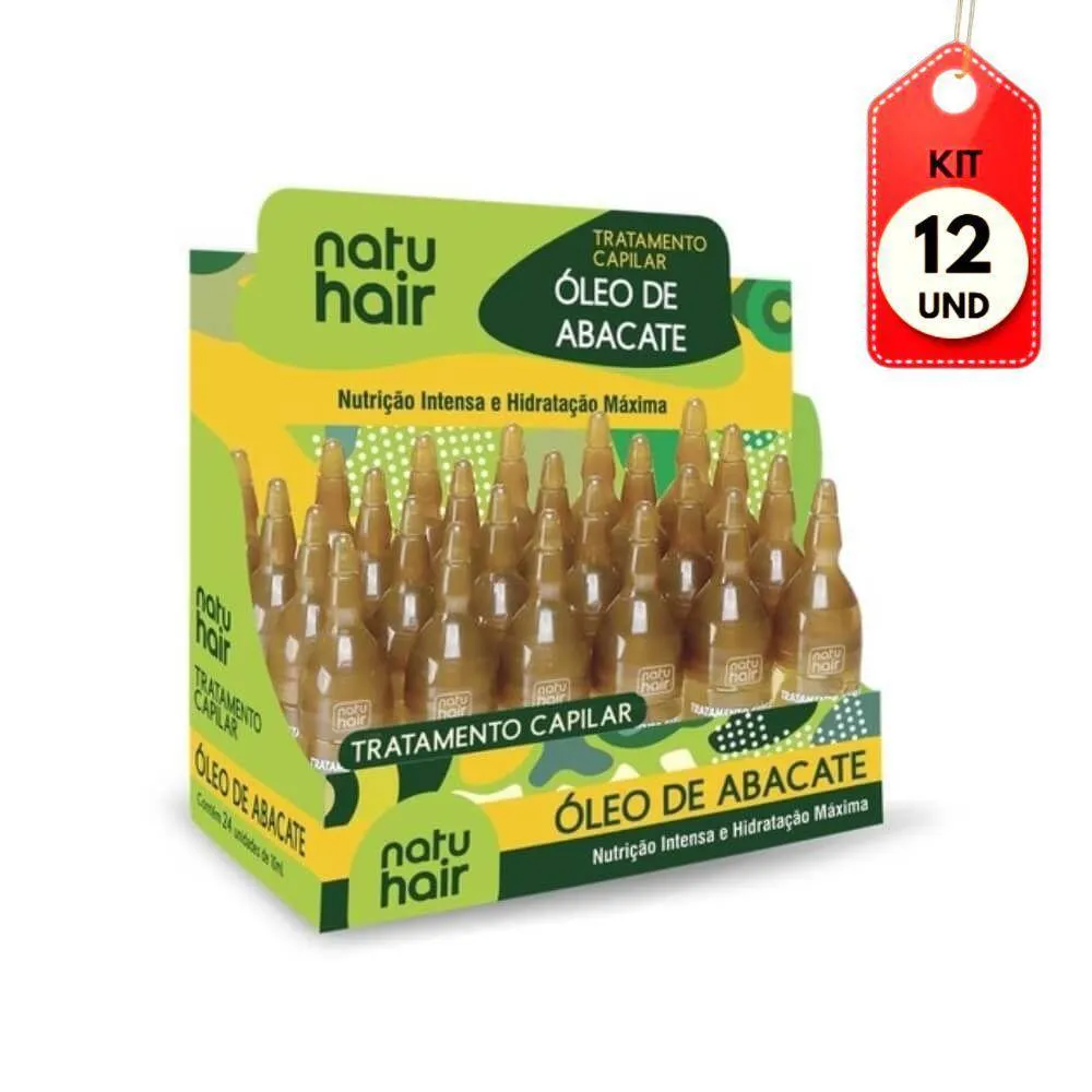 KIT C-12 NATUHAIR óLEO DE ABACATE VITAMINA CAPILAR 24X10ML