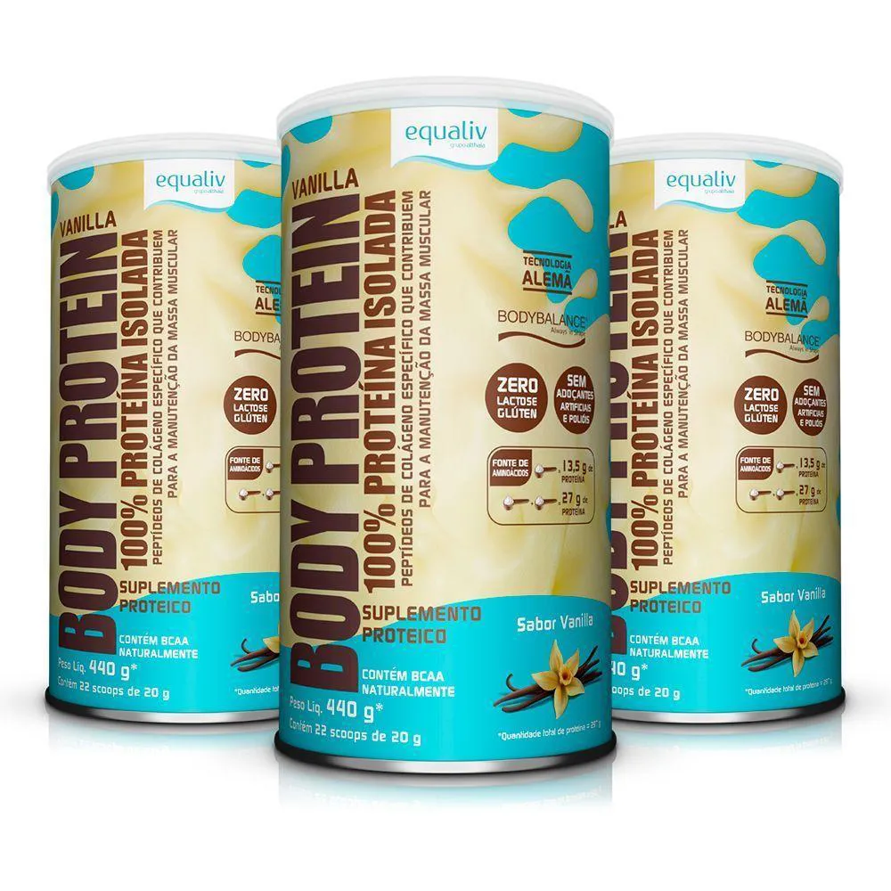 KIT 3 BODY PROTEIN EQUALIV 450G VANILLA