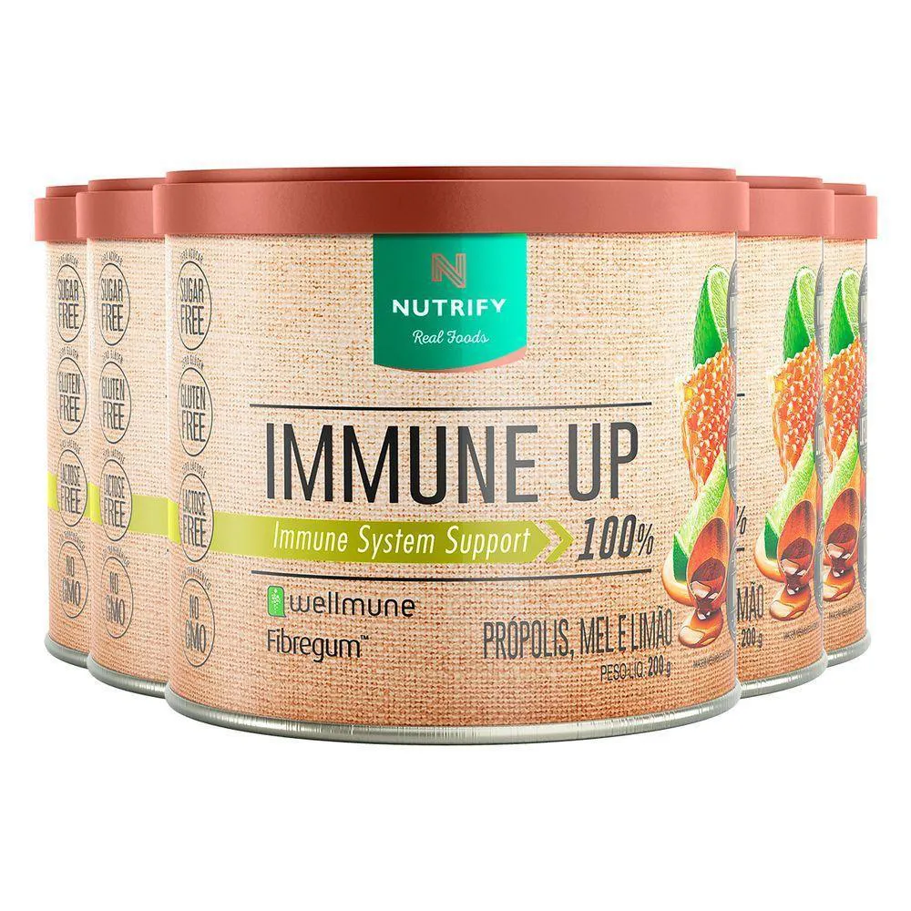 KIT 5 IMMUNE UP WELLMUNE PROPóLIS, MEL E LIMãO NUTRIFY 200G