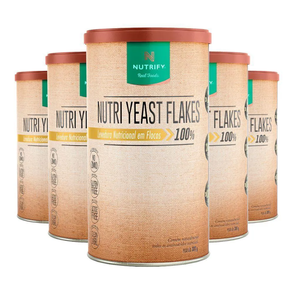 KIT 5 NUTRI YEAST FLAKES NUTRIFY 300G