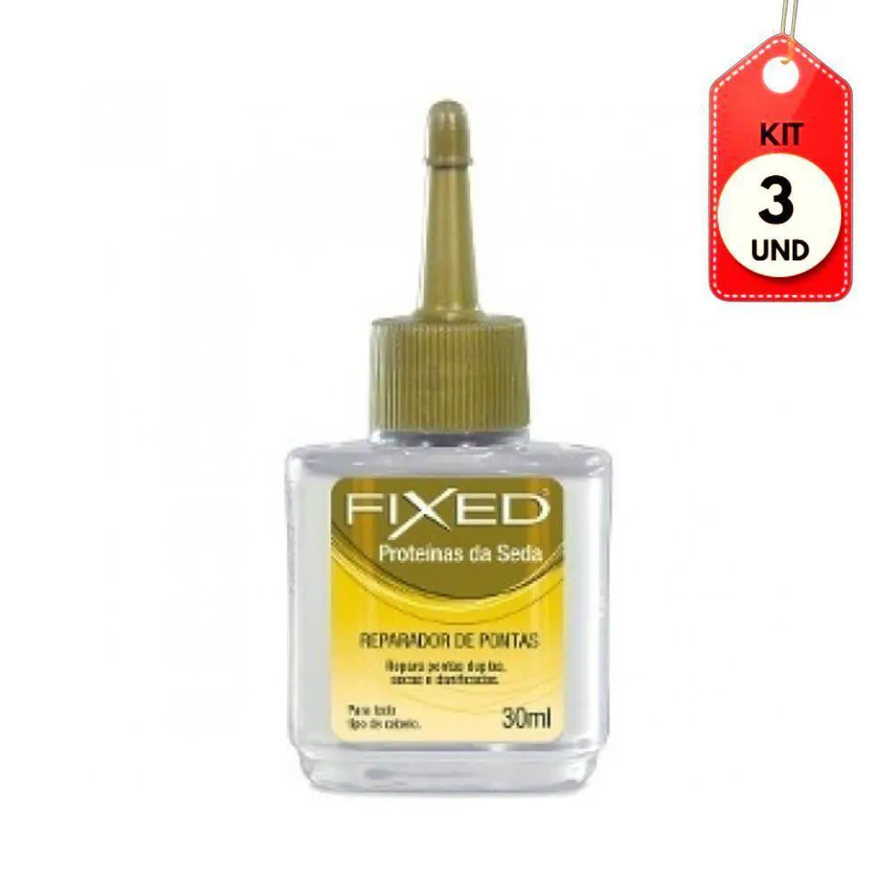 KIT C/03 FIXED PROTEíNAS DA SEDA REPARADOR DE PONTAS 30ML