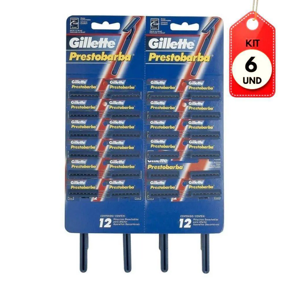 KIT C/06 PRESTOBARBA APARELHO DE BARBEAR REGULAR 12X2
