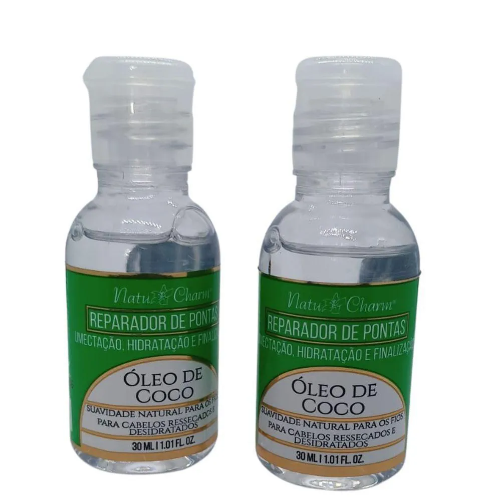 KIT COM 2 ÓLEO CAPILAR DE COCO REPARADOR DE PONTAS