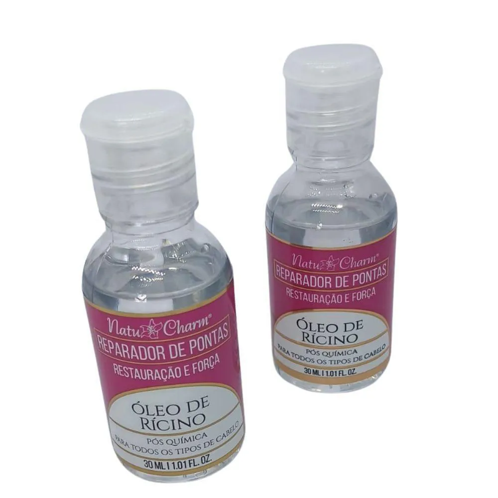 KIT ÓLEO DE RICINO 30ML CAPILAR REPARADOR DE PONTAS