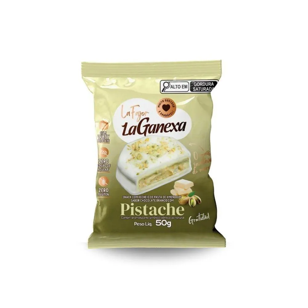 LA FAJOR LA GANEXA (50G) - SABOR: CHOCOLATE BRANCO C- PISTACHE